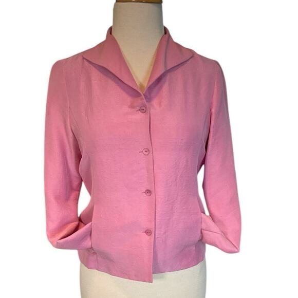 Eileen Fisher Lavender Purple Blazer Button Soft Top 100% Silk Size PP 0-2 - Picture 3 of 13